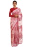 Printed Sari with Embroidery