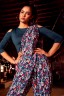 Floral Printed Pleated Sari Pant