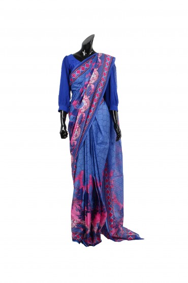 Floral Print Cotton Sari