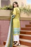 Geometric Floral Unstitched Three Piece Set